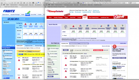 Orbitz and CheapTickets compared